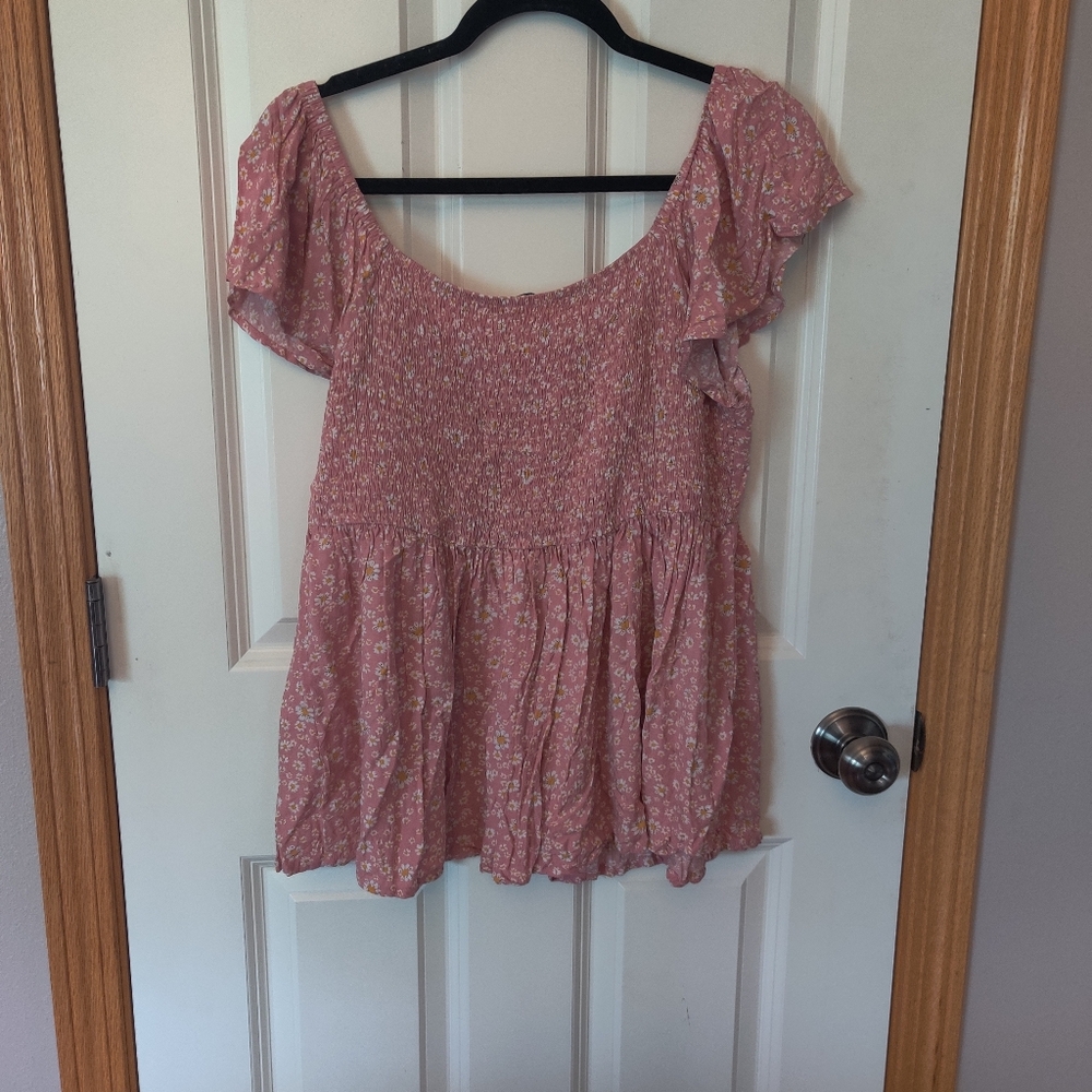 Floral Pink Women's Top - Picture 2 of 2